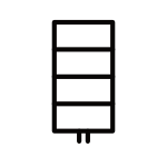 Rysunek schematyczny grzejnika Boston. Linearny rzut z przodu.