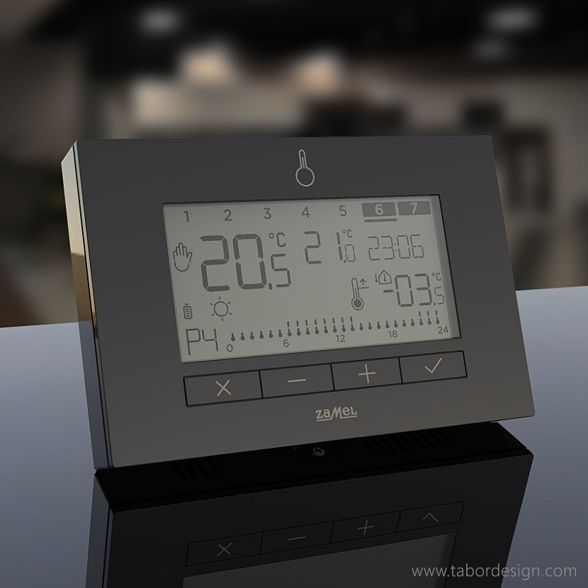 Bezprzewodowe regulatory temperatury. Zaawansowany funkcjonalnie, zaprogramowany na siedem dni tygodnia.