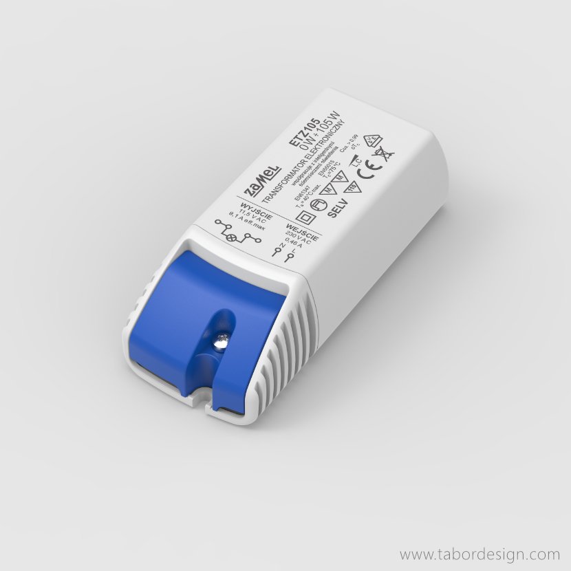 Transformator elektroniczny ETZ-105 grupy produktowej Ledix. Realizacja projektu wzorniczego dla firmy Zamel.
