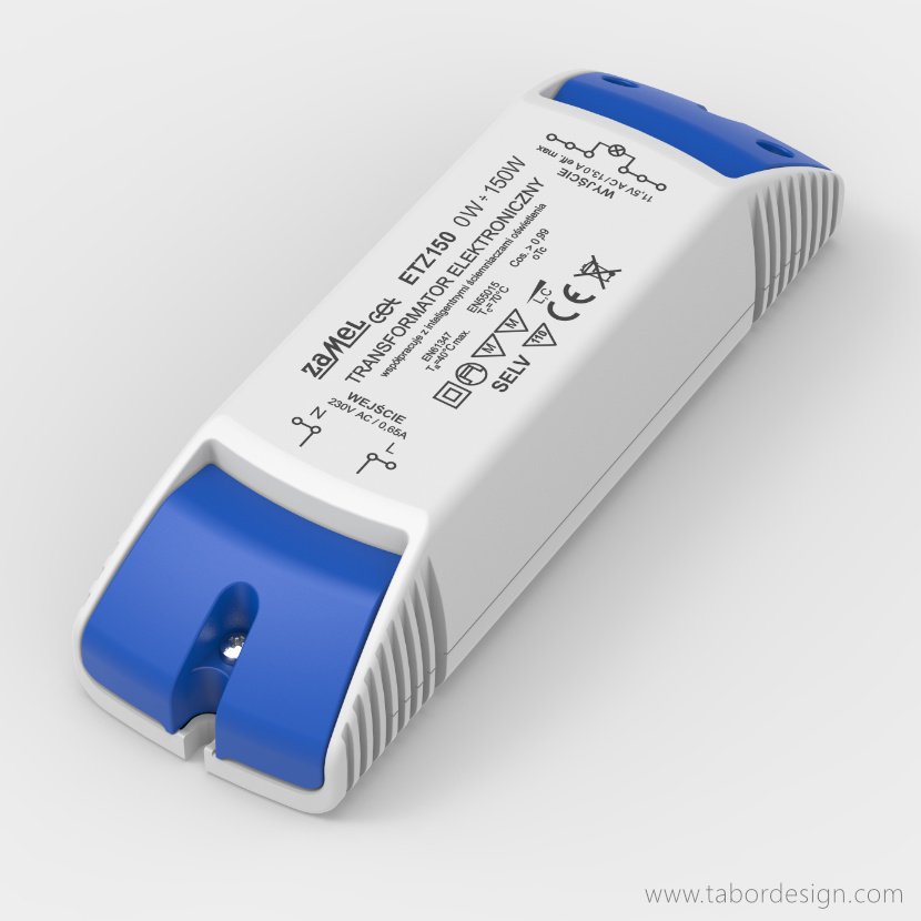 Transformator elektroniczny ETZ-150 grupy produktowej Ledix. Realizacja projektu wzorniczego dla firmy Zamel.