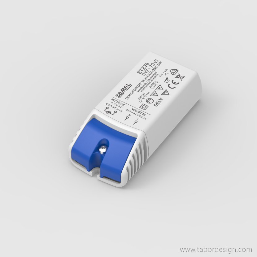 Transformator elektroniczny ETZ-50 grupy produktowej Ledix. Realizacja projektu wzorniczego dla firmy Zamel.